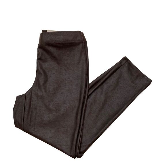 New with Tags Chico’s Faux Knit Suede Leggings Double Espresso Color Size 6 - Picture 2 of 12